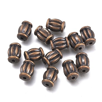 CCB Plastic Beads, Corrugated Beads, Column, Antique Bronze, 12x9mm, Hole: 2mm