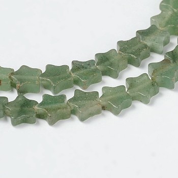 Green Aventurine Star Bead Strands, 8x3mm, Hole: 1mm, about 51pcs/strand, 15.3 inch