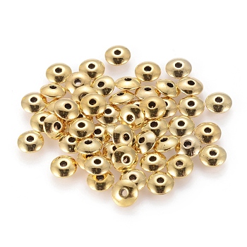 Tibetan Style Spacer Beads, Lead Free & Cadmium Free & Nickel Free, Flat Round, Antique Golden, 6x2mm, Hole: 1.5mm