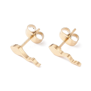 Tadpole Shape 304 Stainless Steel Stud Earrings for Women, Golden, 11.5x3mm, Pin: 0.7mm