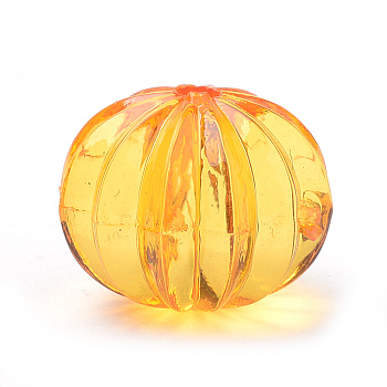 Transparent Acrylic Beads, Lantern, Orange, 13x11mm, Hole: 1.5mm