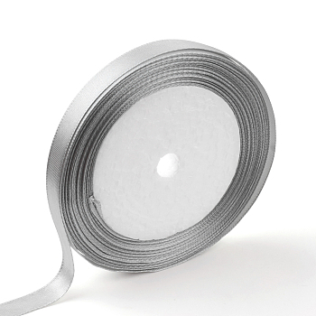 Single Face Satin Ribbon, Polyester Ribbon, Light Grey, 1/4 inch(6mm), about 25yards/roll(22.86m/roll), 10rolls/group, 250yards/group(228.6m/group)