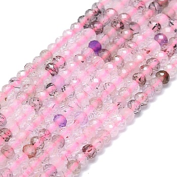 Natural Mixed Quartz Beads Strands, Faceted, Rondelle, 2~2.5x2mm, Hole: 0.5mm, about 223~226pcs/strand, 14.96~15.16 inch(38~38.5cm)