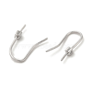 Rhodium Plated 925 Sterling Silver Earring Hooks(STER-P056-14P)-2