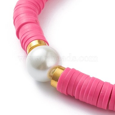 Handmade Polymer Clay Heishi Beads Stretch Bracelets(X-BJEW-JB05759)-3