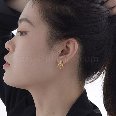 Boucles d'oreilles en laiton avec zircone cubique de micro pave(EJEW-BB70421)-6