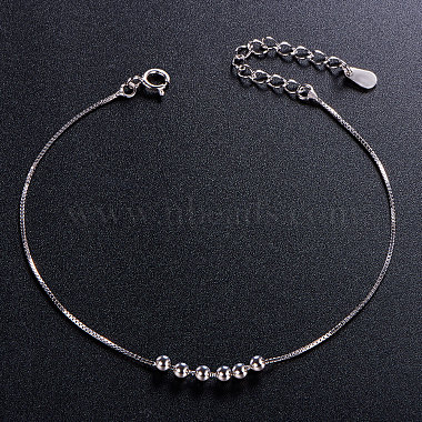 bracelet de cheville en argent sterling plaqué rhodium simple et élégant shegrace 925(JA54A)-2