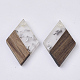 Transparent Resin & Walnut Wood Pendants(X-RESI-T042-01-A02)-1