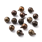 Brass Bell Pendants, Unplated, 8x6mm, Hole: 1.2mm(KK-F749-05C-6mm)