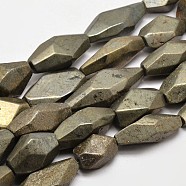 Natural Pyrite Nuggets Beads Strands, 20~55x14~20x8~20mm, Hole: 1mm, 15.7 inch(G-F197-05)