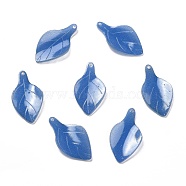 Acrylic Pendants, with Heat shrinkable piece, Leaf, 24x13x1mm, Hole: 1mm(SACR-E002-12)