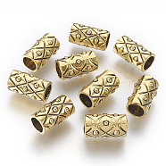 Tibetan Style Alloy Beads, Tube, Antique Golden, Lead Free & Cadmium Free & Nickel Free, 17x10mm, Hole: 7mm(X-GLF9336Y-NF)