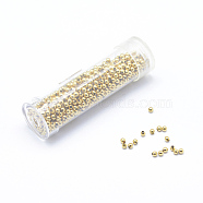 Brass Spacers Beads, Real 18K Gold Plated, Round, Lead Free & Cadmium Free & Nickel Free, 2mm, Hole: 1mm(X-KK-K185-27-2mm-NR)