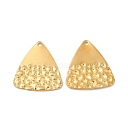 Ion Plating(IP) 304 Stainless Steel Pendants, Triangle Charm, Real 18K Gold Plated, 25.5x13x1mm, Hole: 1.6mm(STAS-A070-44G)