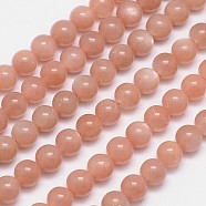 Natural Sunstone Beads Strands, Grade AA, Round, 6mm, Hole: 1mm, about 66pcs/strand, 15.5 inch(G-M262-6mm-06)
