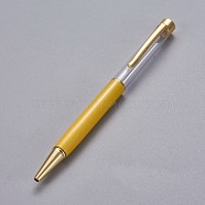 Creative Empty Tube Ballpoint Pens, with Black Ink Pen Refill Inside, for DIY Glitter Epoxy Resin Crystal Ballpoint Pen Herbarium Pen Making, Golden, Goldenrod, 140x10mm(AJEW-L076-A31)
