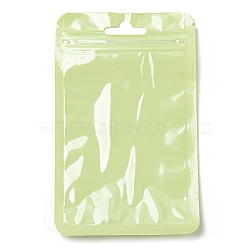 Rectangle Plastic Yin-Yang Zip Lock Bags, Resealable Packaging Bags, Self Seal Bag, Light Green, 13x8x0.02cm, Unilateral Thickness: 2.5 Mil(0.065mm)(ABAG-A007-02D-04)