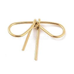 Ion Plating(IP) 304 Stainless Steel Connector Charms, Bowknot, Real 18K Gold Plated, 32.5x41.5x7.5mm, Hole: 10x17mm(STAS-G336-05B-G)