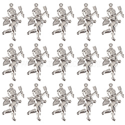 316 Surgical Stainless Steel Pendants, Angel, Stainless Steel Color, 29x18x5mm, Hole: 1mm; 50pcs/box(STAS-SC0004-78)