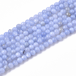 Natural Freshwater Shell Beads Strands, Dyed, Round, Medium Slate Blue, 2.5mm, Hole: 0.7mm, about 150~190pcs/Strand, 14.96 inch~15.75 inch(X-BSHE-T009-01B)
