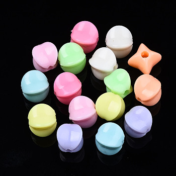 Opaque Acrylic Beads, Star, Mixed Color, 9x8.5x8.5mm, Hole: 2mm, about 1300pcs/500g