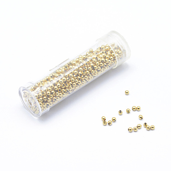 Brass Spacers Beads, Real 18K Gold Plated, Round, Lead Free & Cadmium Free & Nickel Free, 2mm, Hole: 1mm