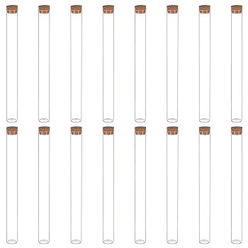BENECREAT Glass Test Tube, with Wooden Stopper, Clear, 185mm, 10pcs/box