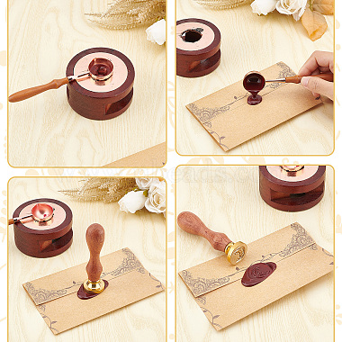 Brass Wax Seal Stamps with Rosewood Handle(AJEW-WH0412-0162)-3