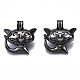 Alloy Locket Hollow Kitten Pendants(PALLOY-S094-40B)-1