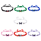 7Pcs 7 Colors Alloy Butterfly Link Bracelet(BJEW-FI0001-81)-1