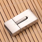 Tarnish Resistant Matte 304 Stainless Steel Rectangle Magnetic Clasps, Stainless Steel Color, 23x12x6mm, Hole: 3x10.5mm(STAS-I045-04B)