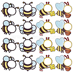 60Pcs 4 Styles Bees Cutouts, Craft Bulletin Board Cutouts Classroom Decorations, Mixed Color, 151~170x171~185x0.3mm, Inner Diameter: 70~78mm, 15pcs/style(AJEW-PH0008-60)