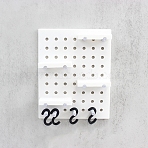 Plastic Wall Mounted Pegboard Miniature Ornaments, Micro Landscape Home Dollhouse Accessories, Pretending Prop Decorations, White, 100x80x23mm(PW-WG0707D-01)