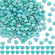 4 Strands Dyed Synthetic Turquoise Heart Beads Strands, Medium Turquoise, 5x6x3mm, Hole: 1mm, about 79pcs/strand, 15.7 inch(G-SC0002-61A)