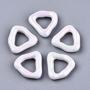 Acrylic Imitation Pearl Linkings Rings, AB Color, Triangle, White, 22x23x6mm, Inner Diameter: 11x12mm(PACR-N010-029-02)