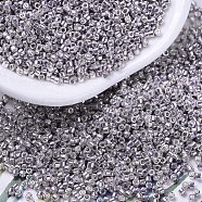 MIYUKI Delica Beads, Cylinder, Japanese Seed Beads, 11/0, (DB0429) Galvanized Light Smoky Amethyst, 1.3x1.6mm, Hole: 0.8mm, about 20000pcs/bag, 100g/bag(SEED-J020-DB0429)