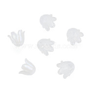 6-Petal Imitation Jelly Acrylic Bead Caps, AB Color Plated, Flower, WhiteSmoke, 11.5x10.5x8.5mm, Hole: 1.4mm, about 2100pcs/500g(JACR-T002-02G)
