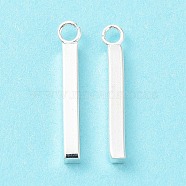 304 Stainless Steel Pendants, Bar Charm, Silver, 17.5x2x2mm, Hole: 1.6mm(STAS-P327-09A-S)