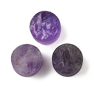 Natural Amethyst Cabochons, Flat Round, 10x8~9.5mm(G-K338-39A-01)