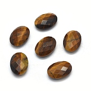 Natural Tiger Eye Beads, Faceted, Oval, No Hole/Undrilled, 17.5~18x12.5~13x5.5~6mm(G-O175-15D)