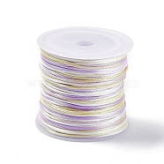 Segment Dyed Nylon Thread Cord, Rattail Satin Cord, for DIY Jewelry Making, Chinese Knot, Lilac, 1mm(NWIR-A008-01I)