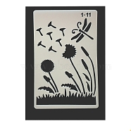 Eco-Friendly PET Plastic Hollow Painting Silhouette Stencil, DIY Drawing Template Graffiti Stencils, Dragonfly, 246x160mm(DRAW-PW0008-01K)