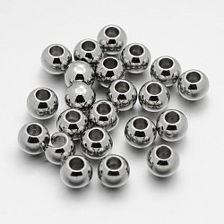 CCB Plastic European Beads, Large Hole Rondelle Beads, Platinum, 10x8mm, Hole: 4mm(CCB-J028-09P)