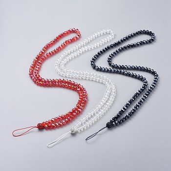 Necklace Making, with Faceted Glass Beads, Nylon Cord and Polymer Clay Pave Rhinestone Beads, Mixed Color, 29.53 inch(75cm)