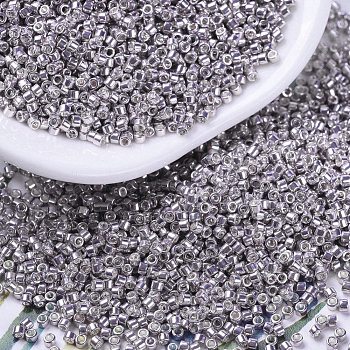 MIYUKI Delica Beads, Cylinder, Japanese Seed Beads, 11/0, (DB0429) Galvanized Light Smoky Amethyst, 1.3x1.6mm, Hole: 0.8mm, about 20000pcs/bag, 100g/bag