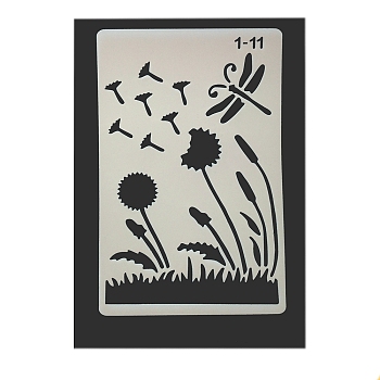 Eco-Friendly PET Plastic Hollow Painting Silhouette Stencil, DIY Drawing Template Graffiti Stencils, Dragonfly, 246x160mm