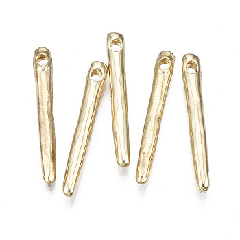 Rack Plating Alloy Pendants, Cadmium Free & Lead Free, Pin, Light Gold, 27x3x2.5mm, Hole: 1.8mm