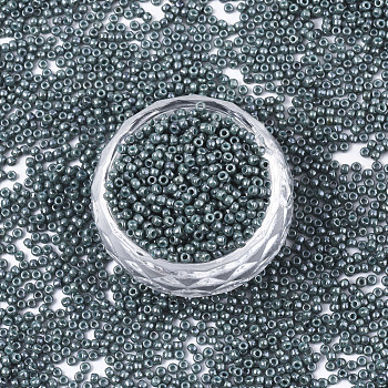 TOHO Round Seed Beads, 11/0, Japanese Seed Beads, (1207) Opaque Turquoise Blue Marbled, 11/0, 2x1.5mm, Hole: 0.7mm, about 20000pcs/bag, 100g/bag