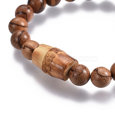 Men's Wood Beads Stretch Bracelets(X-BJEW-JB04121-02)-3