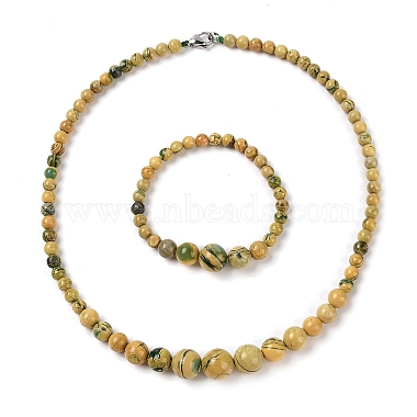 Round Dragon Veins Agate Bracelets & Necklaces